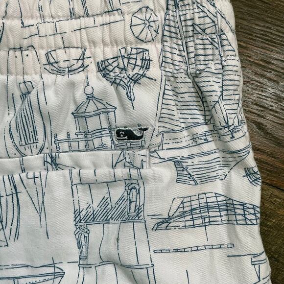 Vineyard Vines Boy’s Breaker Style Shorts Size 14 White and Navy - Picture 4 of 5